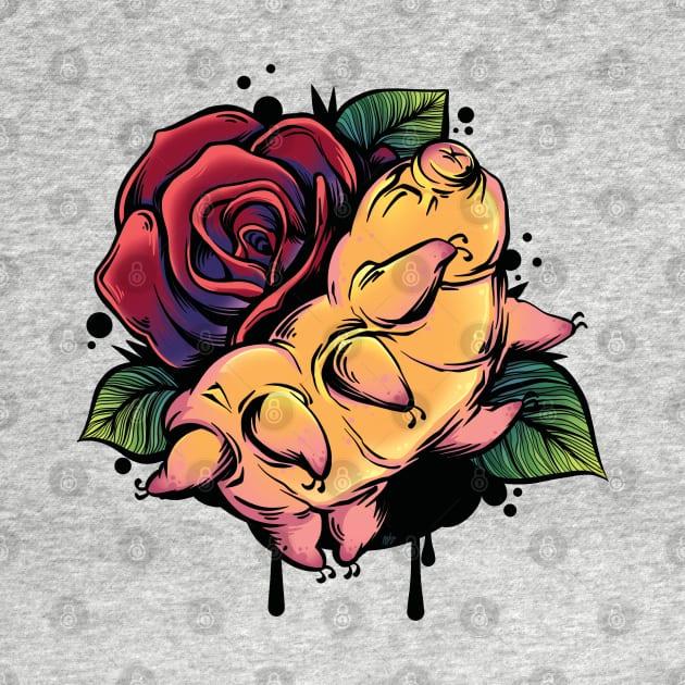Tardigrade Rose Tattoo by supermara